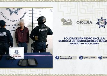 Policía de San Pedro Cholula detiene a un hombre en operativo