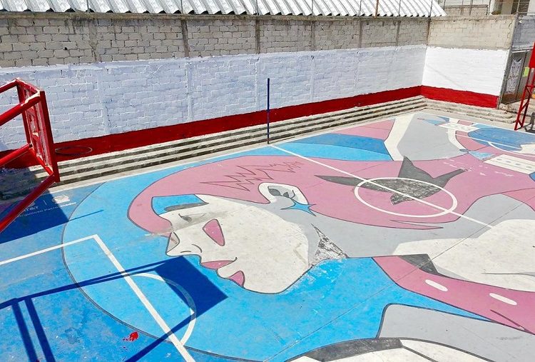 Ayuntamiento rehabilita Cancha La Rosa con jornada de pintura