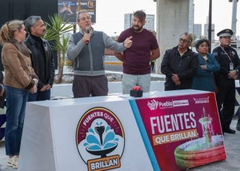 Rehabilitan fuente del Distribuidor Vial 485 con mantenimiento integral