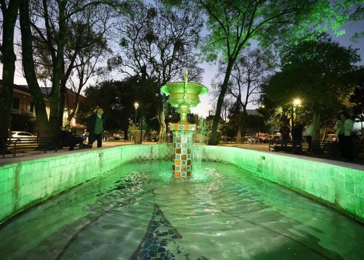 Entregan mantenimiento integral a fuentes del Parque de San José