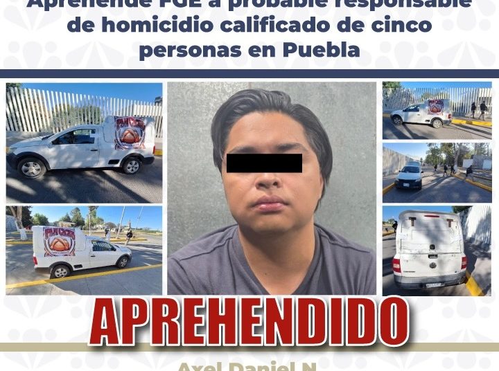 Aprehende FGE a probable responsable de homicidio calificado de cinco personas