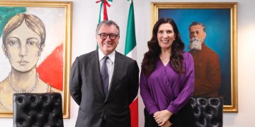 Recibe Kenia López Rabadán al embajador de Italia en México