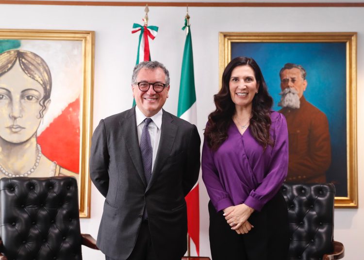 Recibe Kenia López Rabadán al embajador de Italia en México