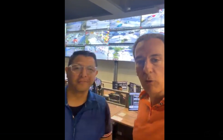 Pepe Chedraui supervisa desde el DGERI, cámaras de vigilancia en la Feria de Puebla