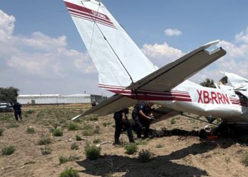 Protección Civil labora en accidente de aeronave