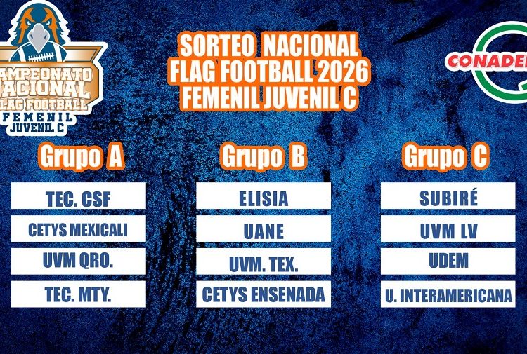 Definen grupos del Nacional de Flag Football Femenil