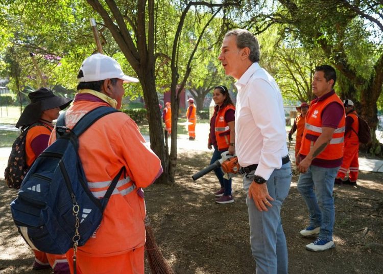 Supervisan labores de limpieza de Parque Amanda