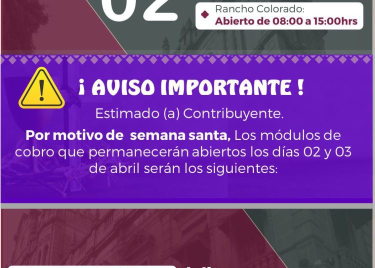 Anuncia Ayuntamiento de Puebla horarios en cajas de Tesorería por Semana Santa