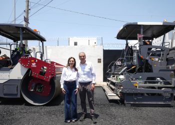 Tren de Pavimentación, regalo de aniversario 495 para Puebla