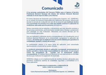 Fallas en plataforma de CENEVAL obligan a reprogramar examen del Concurso Público 2026 del SPEN