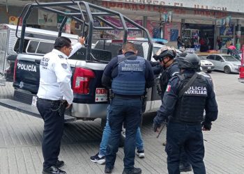 Policía Auxiliar asegura a presunto responsable de robo en Texmelucan