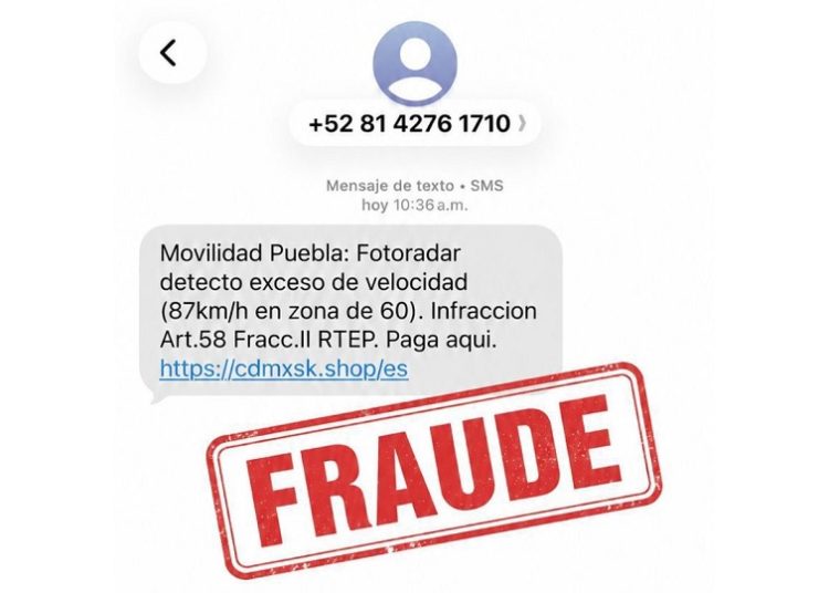 Alertan por mensajes falsos sobre fotomultas por exceso de velocidad