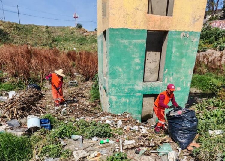 Refuerzan limpieza en Vaso Regulador Santuario por lluvias