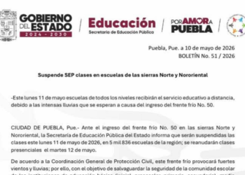 Suspenderán clases presenciales en 64 municipios por frente frío