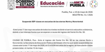 Suspenderán clases presenciales en 64 municipios por frente frío