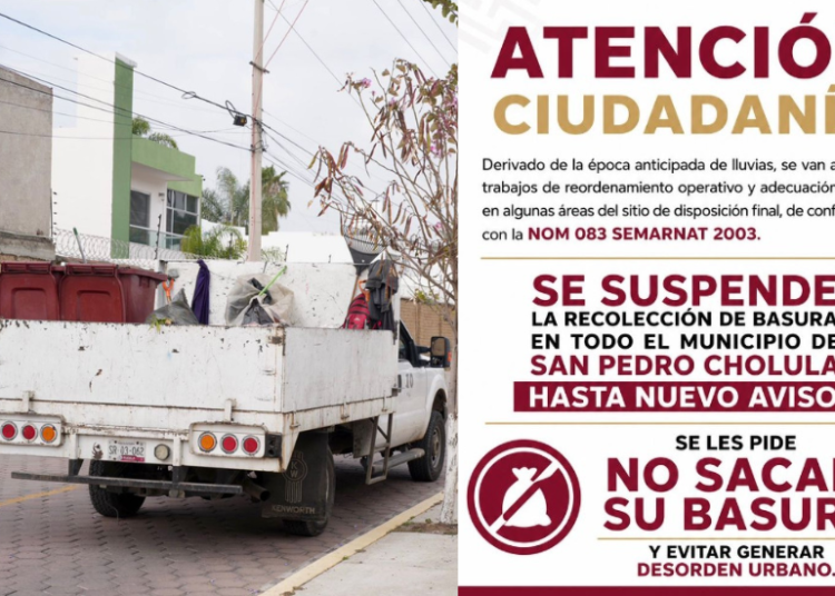 Suspenden recolección de basura en San Pedro Cholula