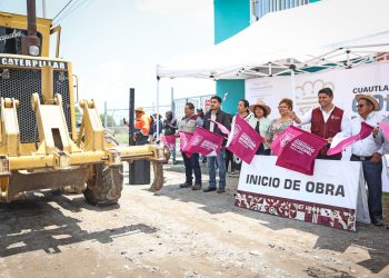 Omar Muñoz inicia pavimentación en San Lorenzo Almecatla