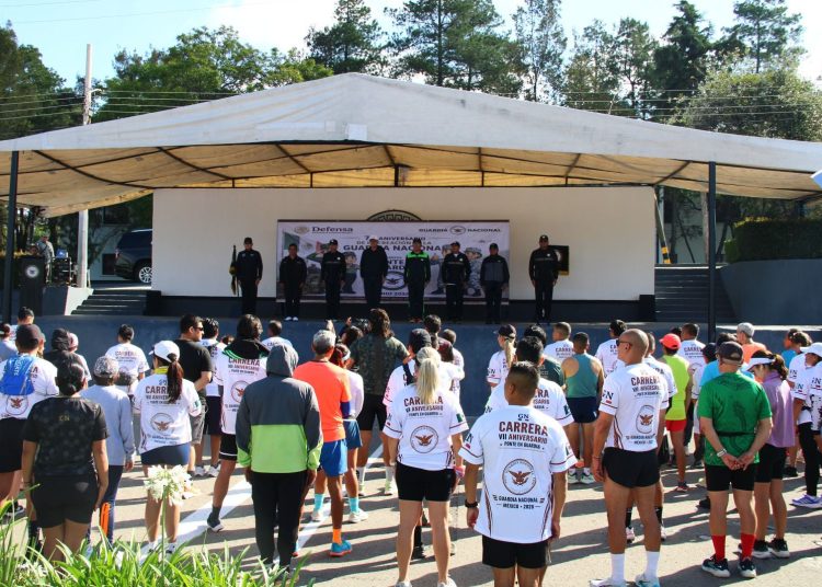Celebran séptimo aniversario de la Guardia Nacional con carrera y exhibición