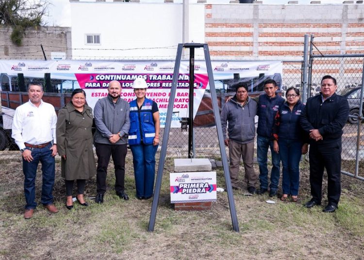 Inician barda perimetral en bachillerato de Acatepec