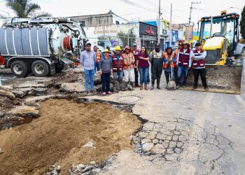 Atiende San Andrés Cholula hundimiento en San Matías Cocoyotla
