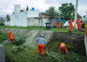 Refuerzan labores preventivas ante lluvias en San Jerónimo Caleras