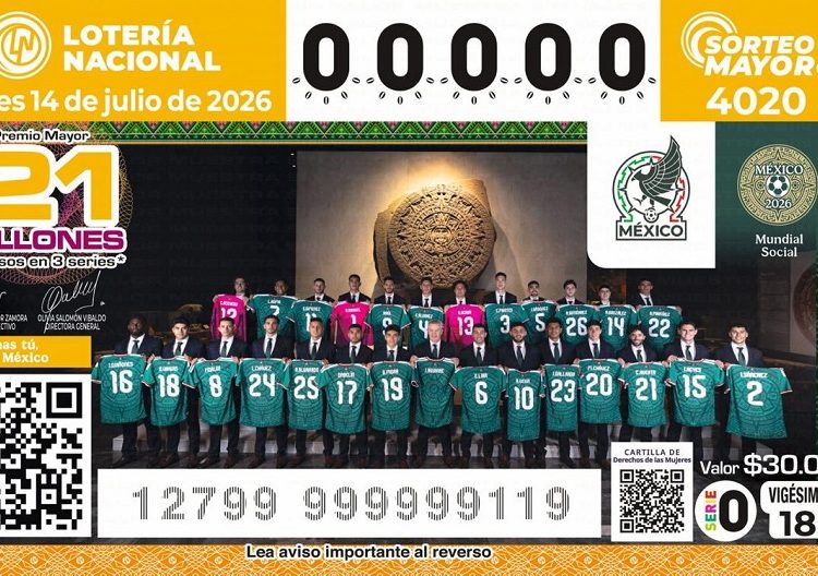 Lotería Nacional lanza cachito conmemorativo de la Selección Mexicana