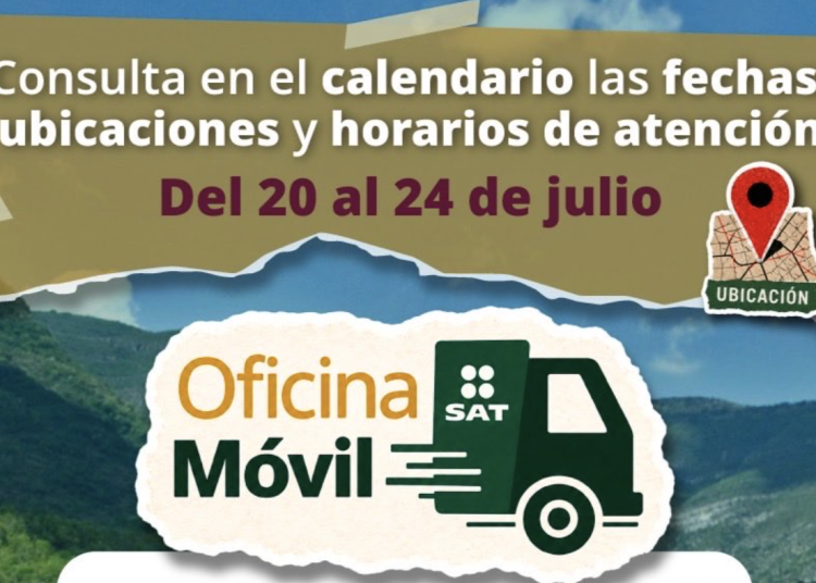 Anuncia SAT oficinas móviles para el 23 de julio