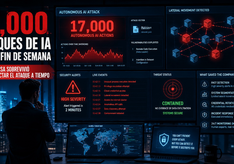 Un ataque de IA autónoma realizó 17,000 acciones en un fin de semana y la empresa sobrevivió por una sola razón
