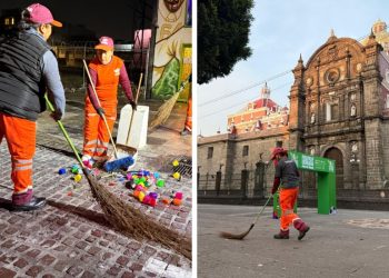 Limpian Zócalo y Av. Juárez tras partido México-Inglaterra