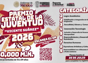 Gobierno estatal impulsa Premio Estatal de la Juventud ‘Vicente Suárez’ 2026