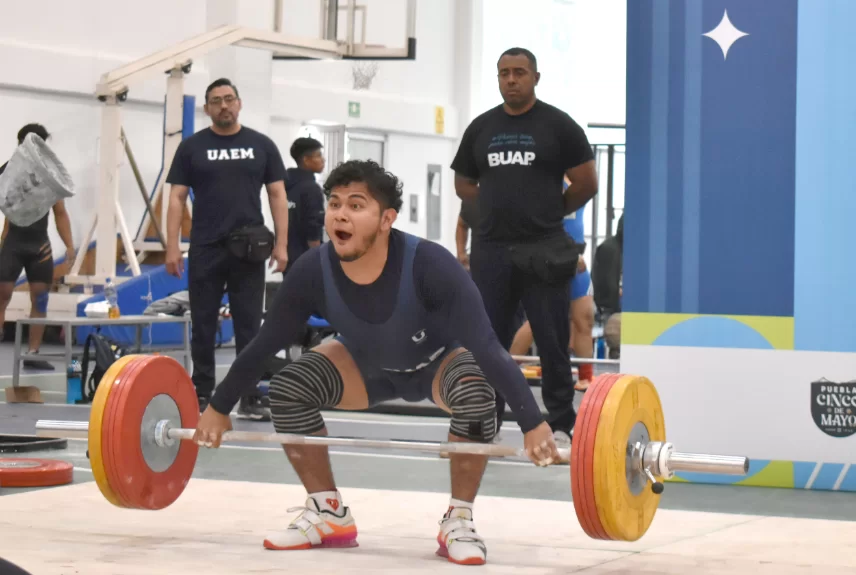 Weightlifter in action